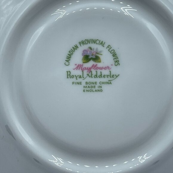 Vintage Royal Adderley English Bone China Cup and Saucer Canadian "Mayflower" - Picture 9 of 11